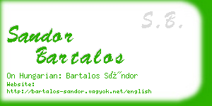 sandor bartalos business card